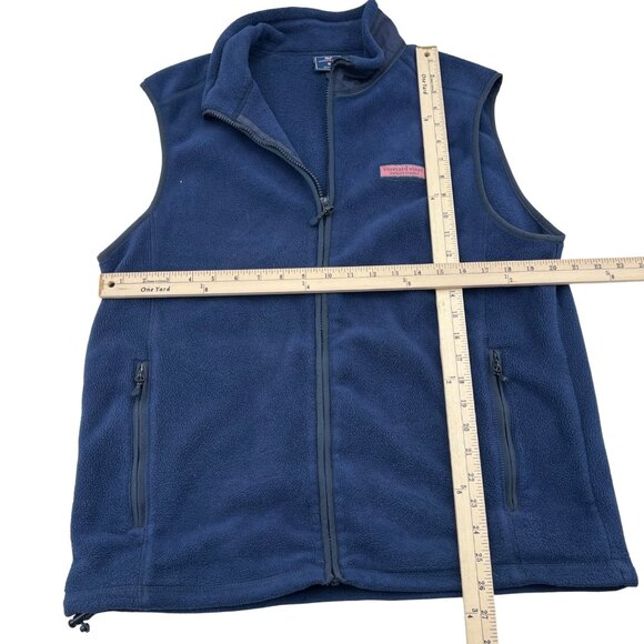 Vineyard Vines Mens Navy Blue Full-Zip Fleece Vest With Zippered Pockets Size M - Picture 3 of 4